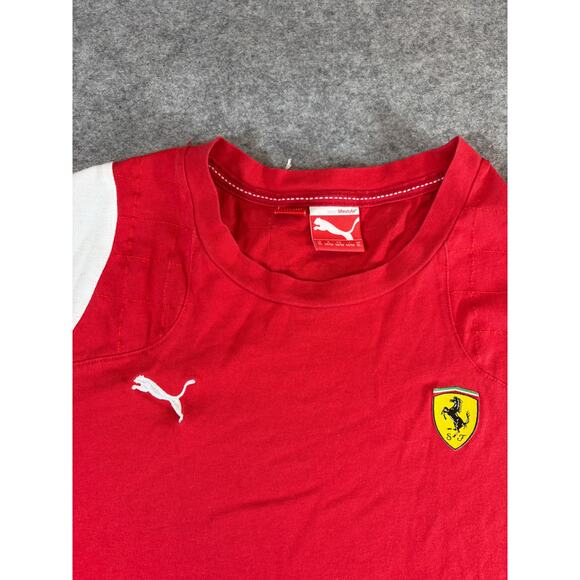 Puma Official Scuderia Ferrari F1 Racing T Shirt Mens XL Red White Colorblock - Picture 4 of 8